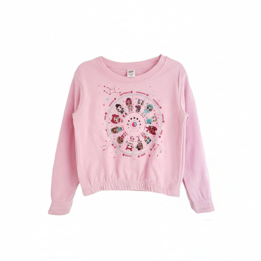 L.O.L. Surprise! Girls Pink Constellation Graphic Pullover Sweatshirt