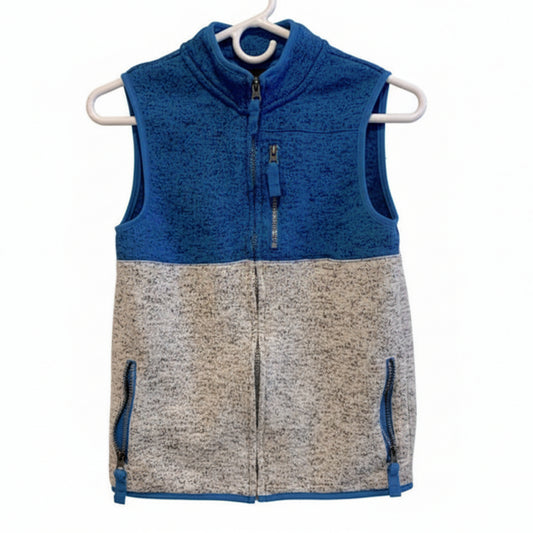 Cat & Jack Boys Zip-Up Fleece Vest Gray and Blue
