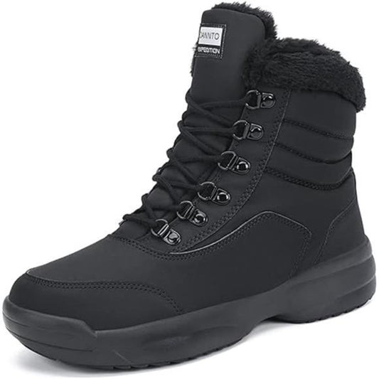 Women's Warm Fur-Lined Waterproof Winter Snow Boots Ankle Booties Black