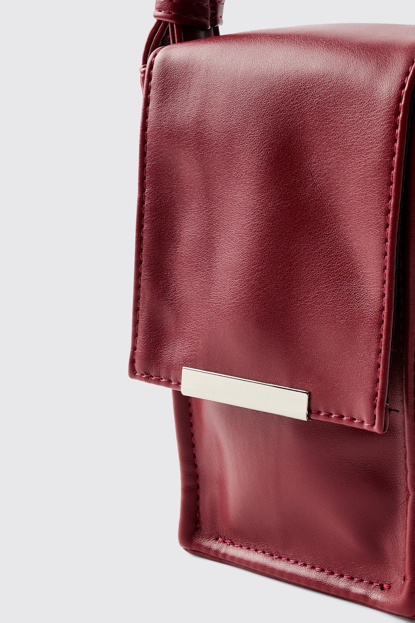 Stylish Men's Mini Faux Leather Cross Body Bag - Burgundy Compact Design