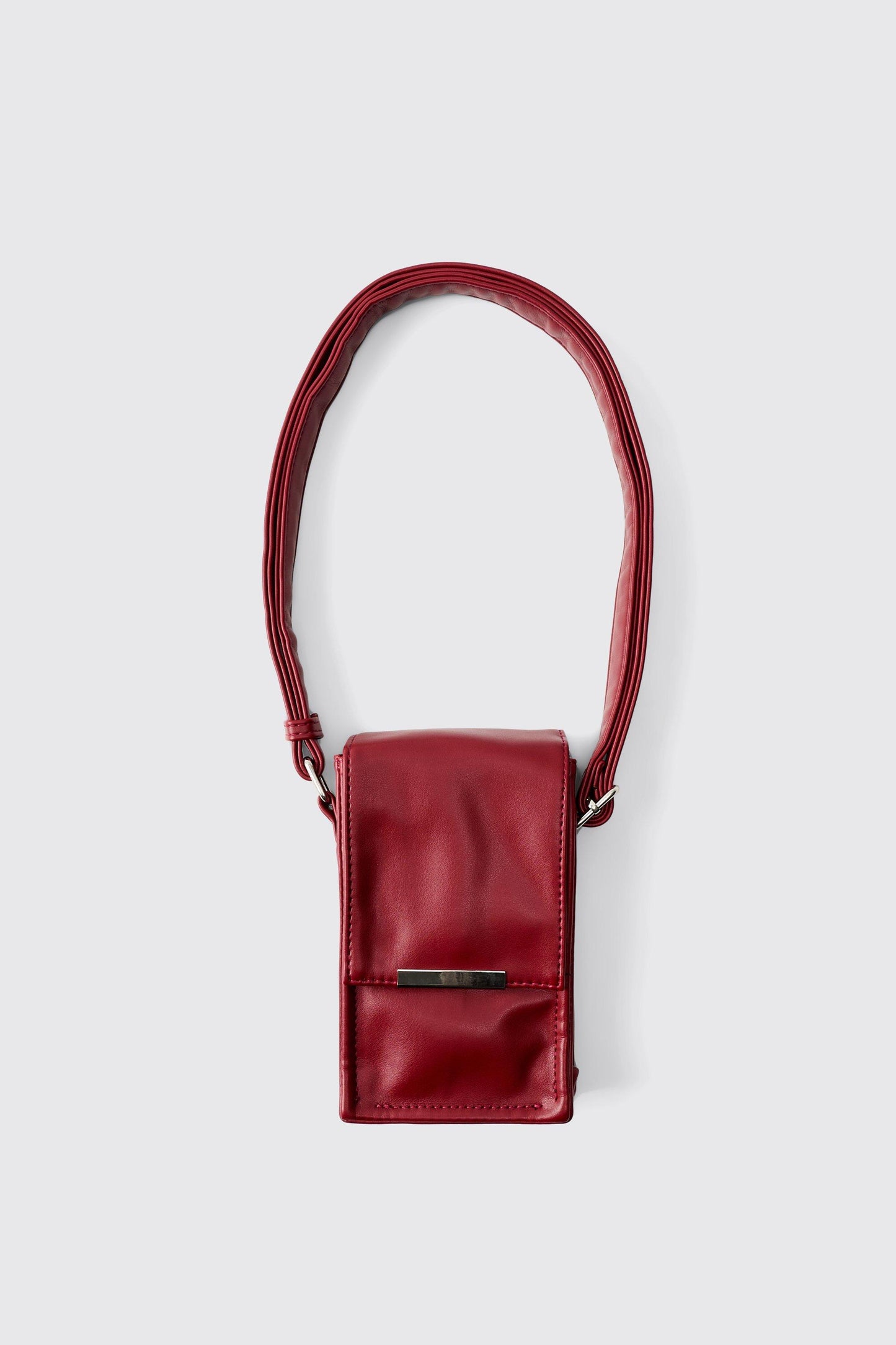 Stylish Men's Mini Faux Leather Cross Body Bag - Burgundy Compact Design