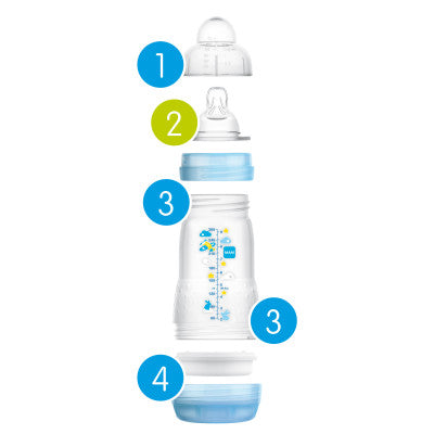 MAM Easy Start Anti-Colic Bottle 320ml Aqua with Fast Flow Teat, 4+ Months