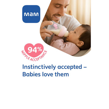 MAM Feel Good Glass Baby Bottle (260 ml)