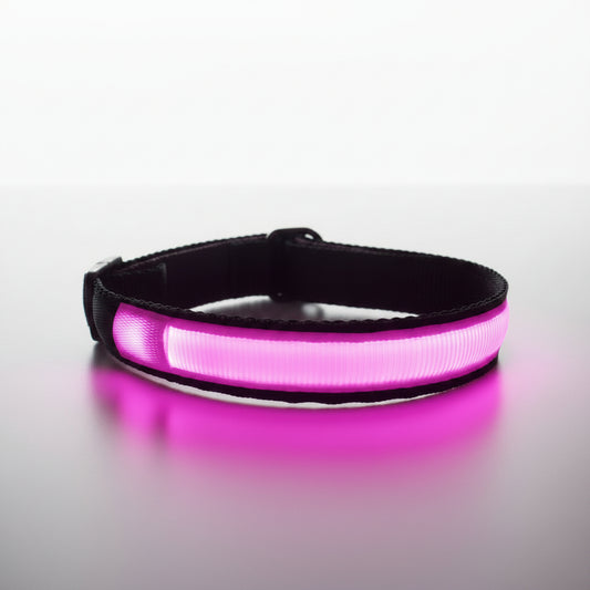 MASBRILL Rechargeable Waterproof Light-Up Dog Collar Green S
