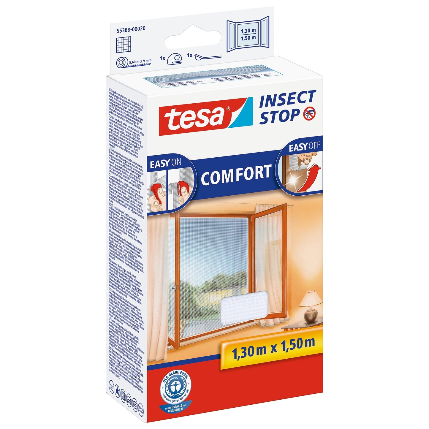 tesa® Standard Window Insect Screen Kit with Self-Adhesive Hook & Loop Fastening