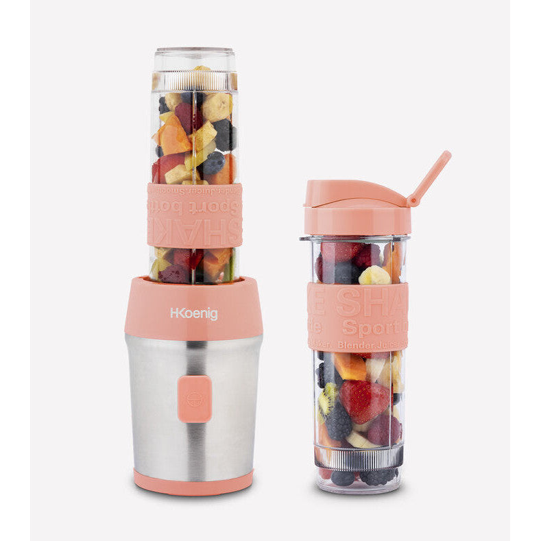 Portable Personal Smoothie Blender, 300W, Stainless Steel, Two 19oz Bottles