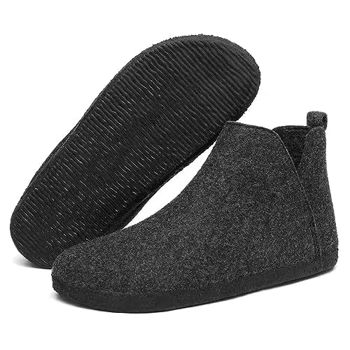Mishansha Warm Felt Anti‑Slip Dark Blue & Dark Gery Slippers