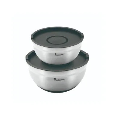 Masterpro Premium 2-Piece Stainless Steel Bowl Set with Lids - Gomix Brands Outlet