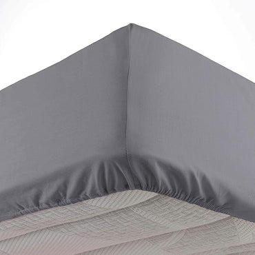 OEKO- TEX Drap housse 100% coton GRIS 140 x 190 cm