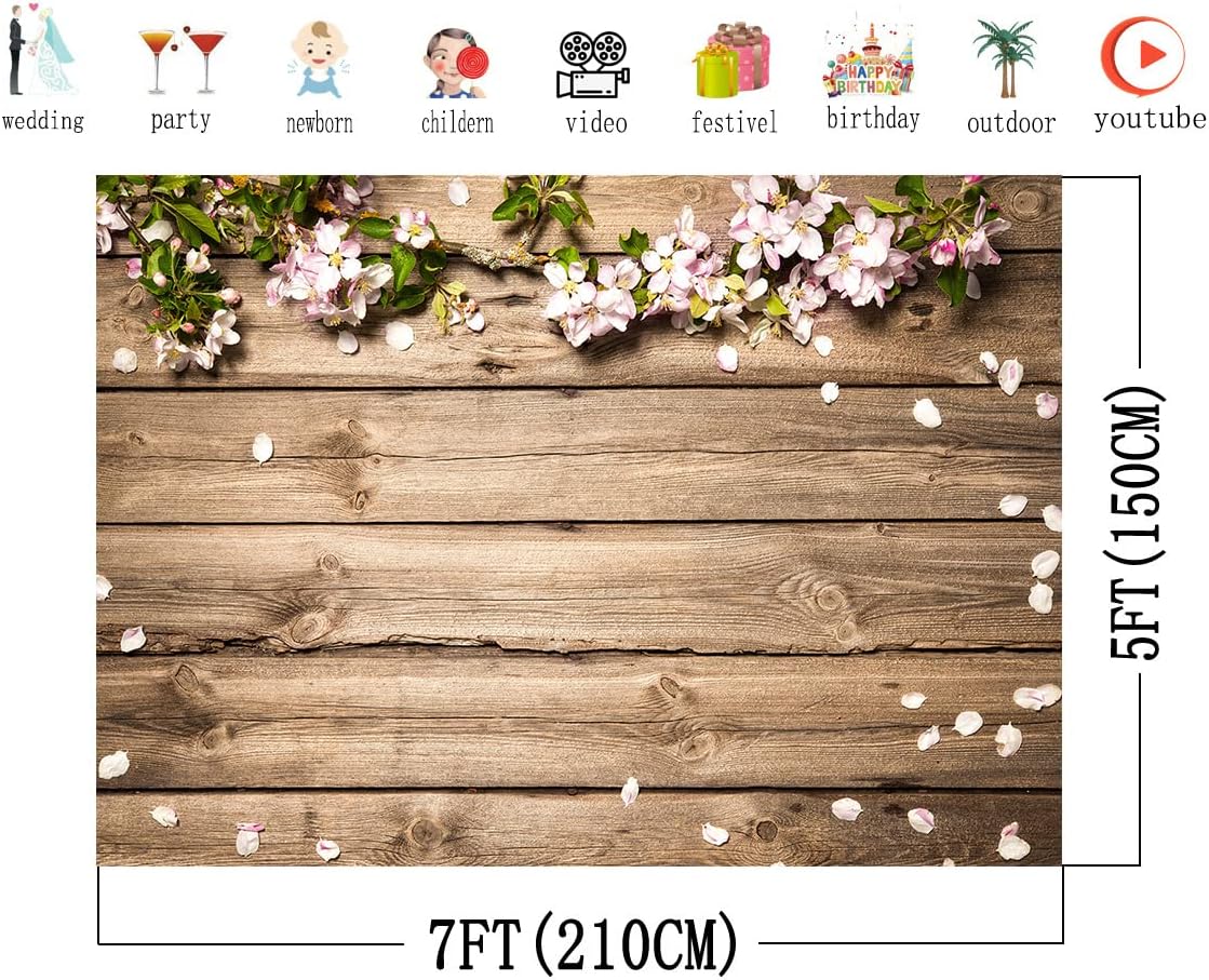 AIIKES Floral Vinyl Backdrop 7x5 FT Photo Background