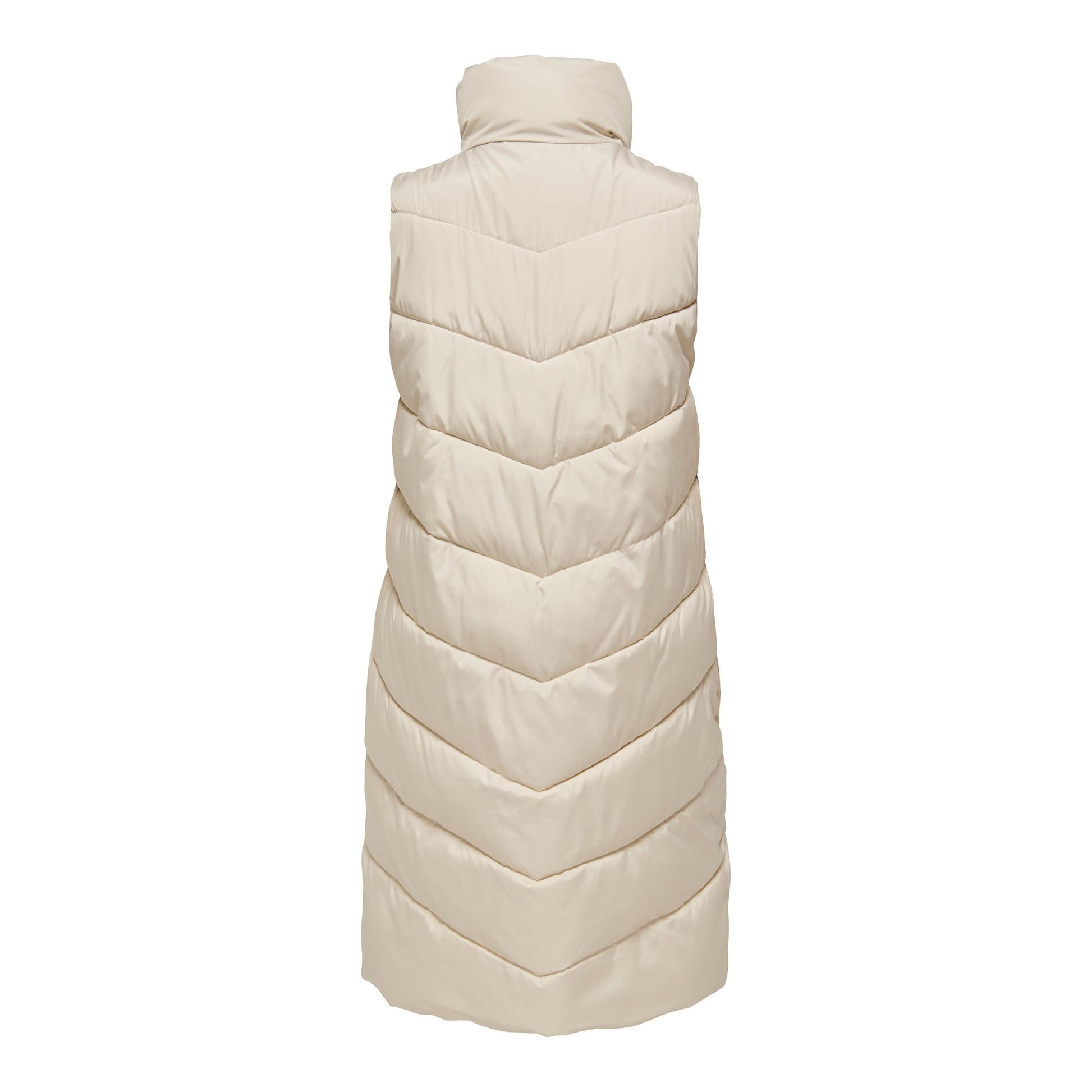 JDY Women's Cream Longline Padded Quilted Gilet Vest for Style and Warmth