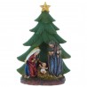 Detailed Resin Nativity Scene Holy Family with Christmas Tree Decoration 15cm