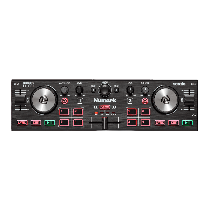 Numark DJ2GO2 Touch: Portable 2-Deck USB DJ Controller with Audio