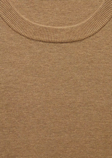 MANGO Men's Cotton Blend Knitted T-Shirt
