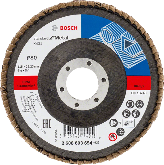 Bosch Professional X431 Standard for Metal Angled Flap Discs 115mm