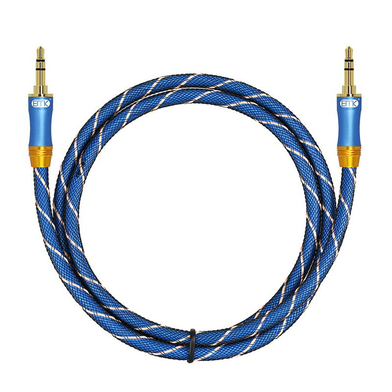 ERTK NEW AUX Blue Premium Braided 3.5mm Audio Cable for Superior Sound