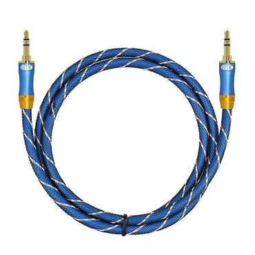 ERTK NEW AUX Blue Premium Braided 3.5mm Audio Cable for Superior Sound - Gomix Brands Outlet