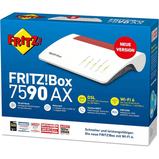 AVM FRITZ!Box 7590 AX: High-Speed WiFi 6 Router for Seamless Home Network - Gomix Brands Outlet