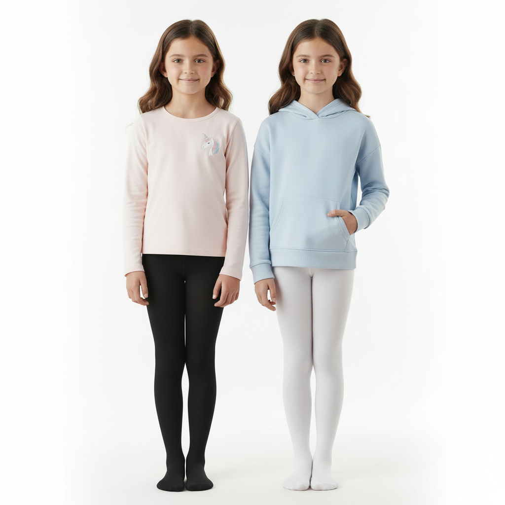 Hanes Big Girl Premium Solid Opaque Tights 2-Pack