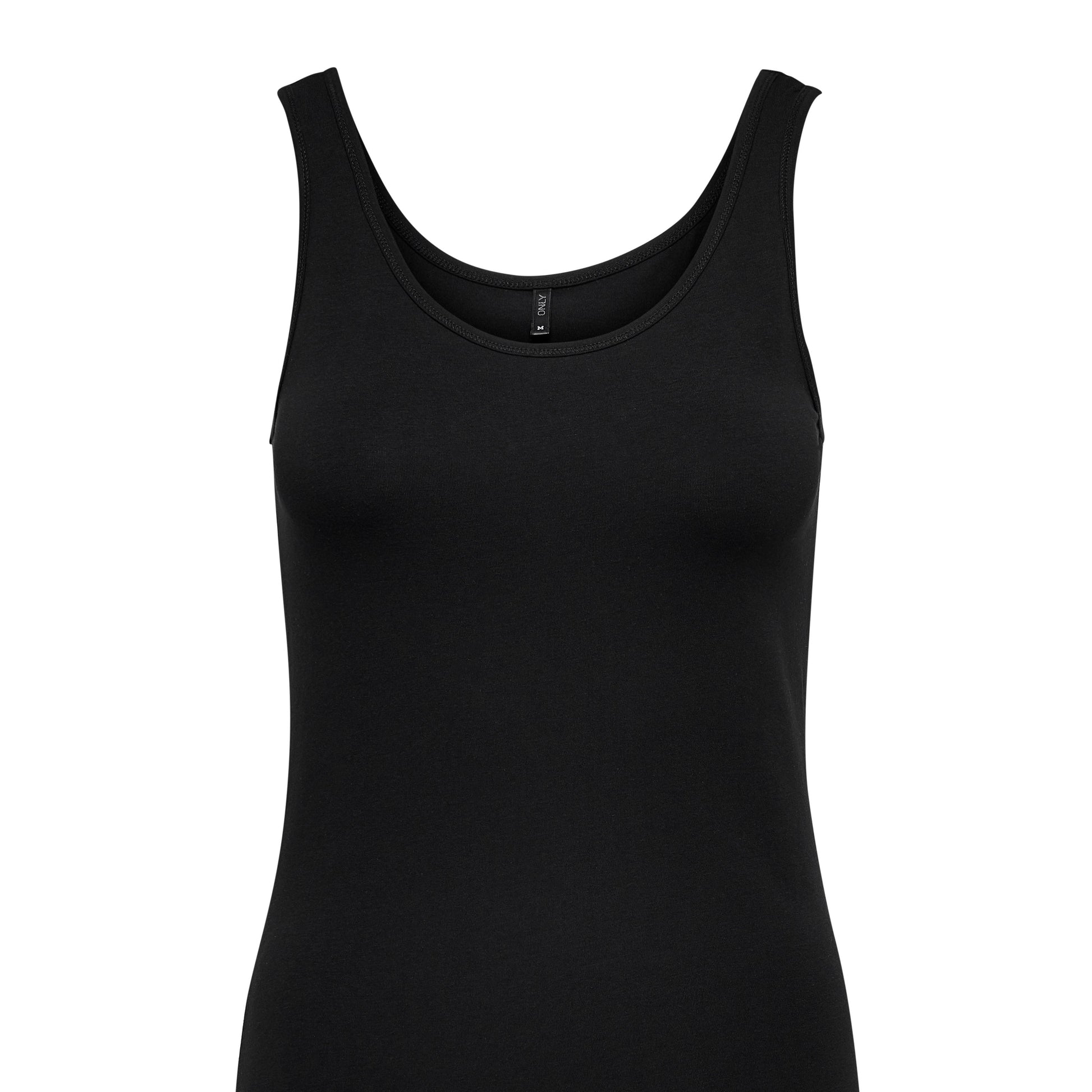 Women's Essential Black Sleeveless Stretch Cotton Tank Top
