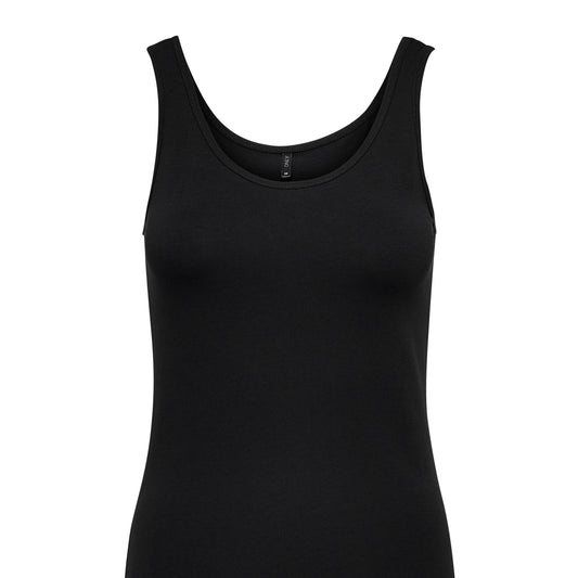 Women's Essential Black Sleeveless Stretch Cotton Tank Top