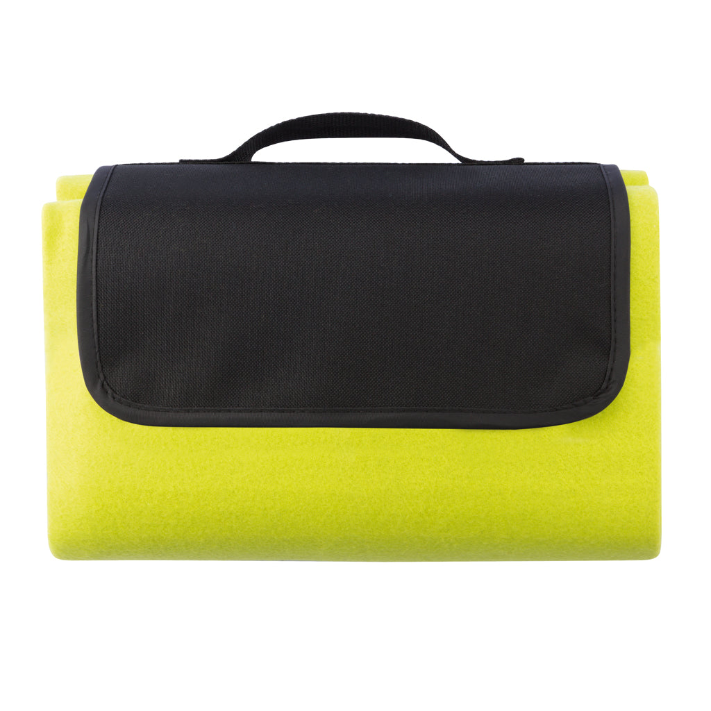 Portable Green Fleece Picnic Blanket Waterproof Outdoor Mat for Family Fun