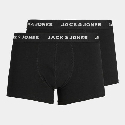 Jack & Jones Men's 2-Pack Black Cotton Stretch Boxer Briefs Underwear