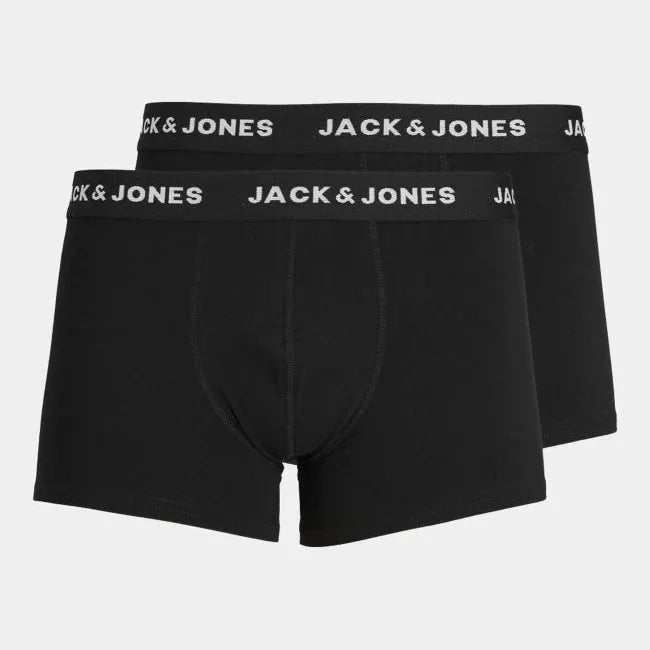 Jack & Jones Men's 2-Pack Black Cotton Stretch Boxer Briefs Underwear - Gomix Brands Outlet