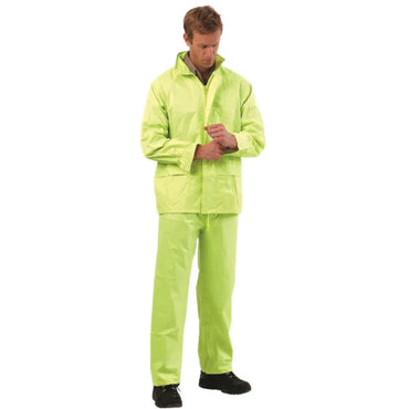 ProChoice Hi-Vis Rainsuit: Durable PVC/Polyester, Elastic Cuffs, Hood, Pockets for Work - Gomix Brands Outlet