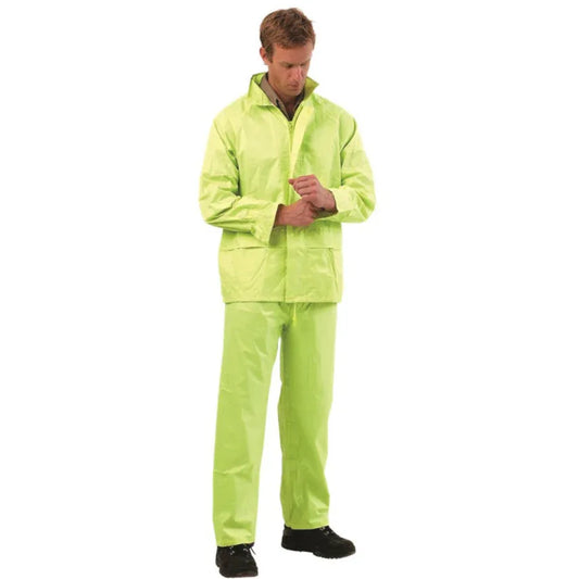 ProChoice Hi-Vis Rainsuit: Durable PVC/Polyester, Elastic Cuffs, Hood, Pockets for Work - Gomix Brands Outlet