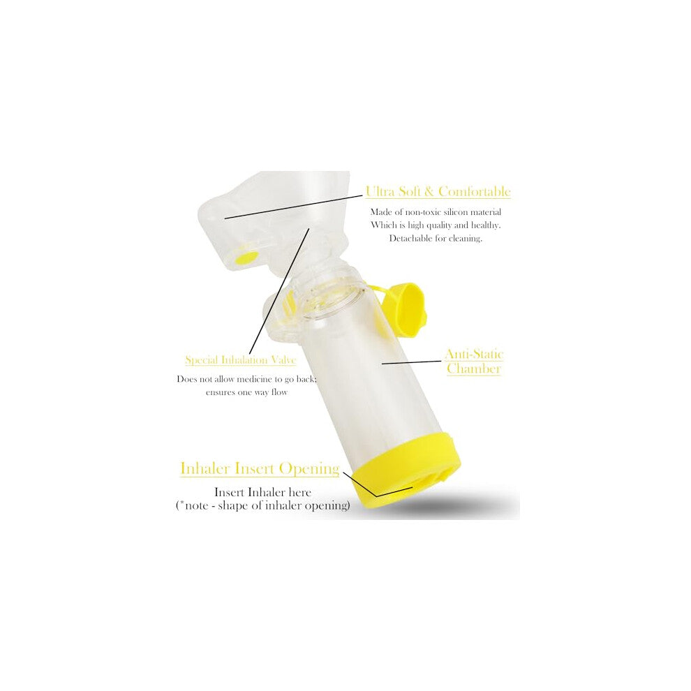 Child Friendly Anti-Static Inhaler Spacer Device Chamber for Metered Dose Inhalers