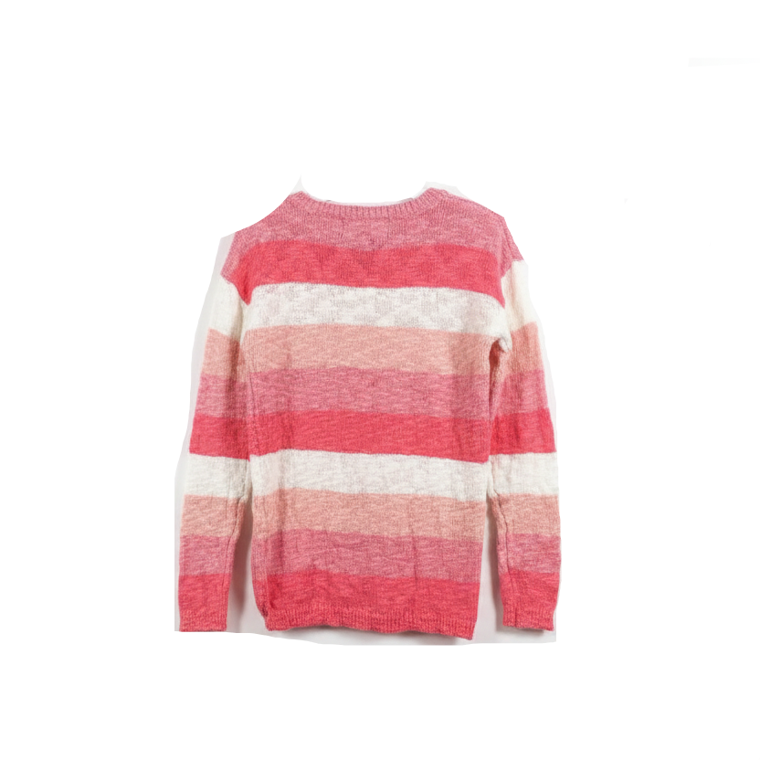 IT OUR TIME Ombre Pink and White Stripe Knit Sweater
