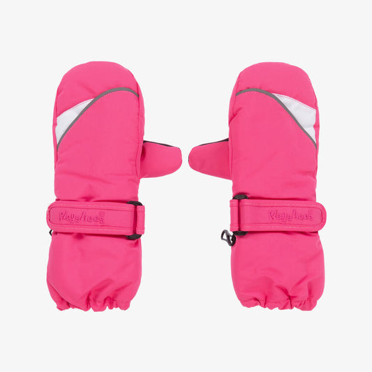 Playshoes Kids Pink Waterproof Ski Mittens with Thinsulate Insulation & Reinforced Palms