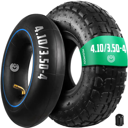 4.10/3.50-4 Heavy-Duty Rubber Tyre and Tube with Bent Valve - Gomix Brands Outlet