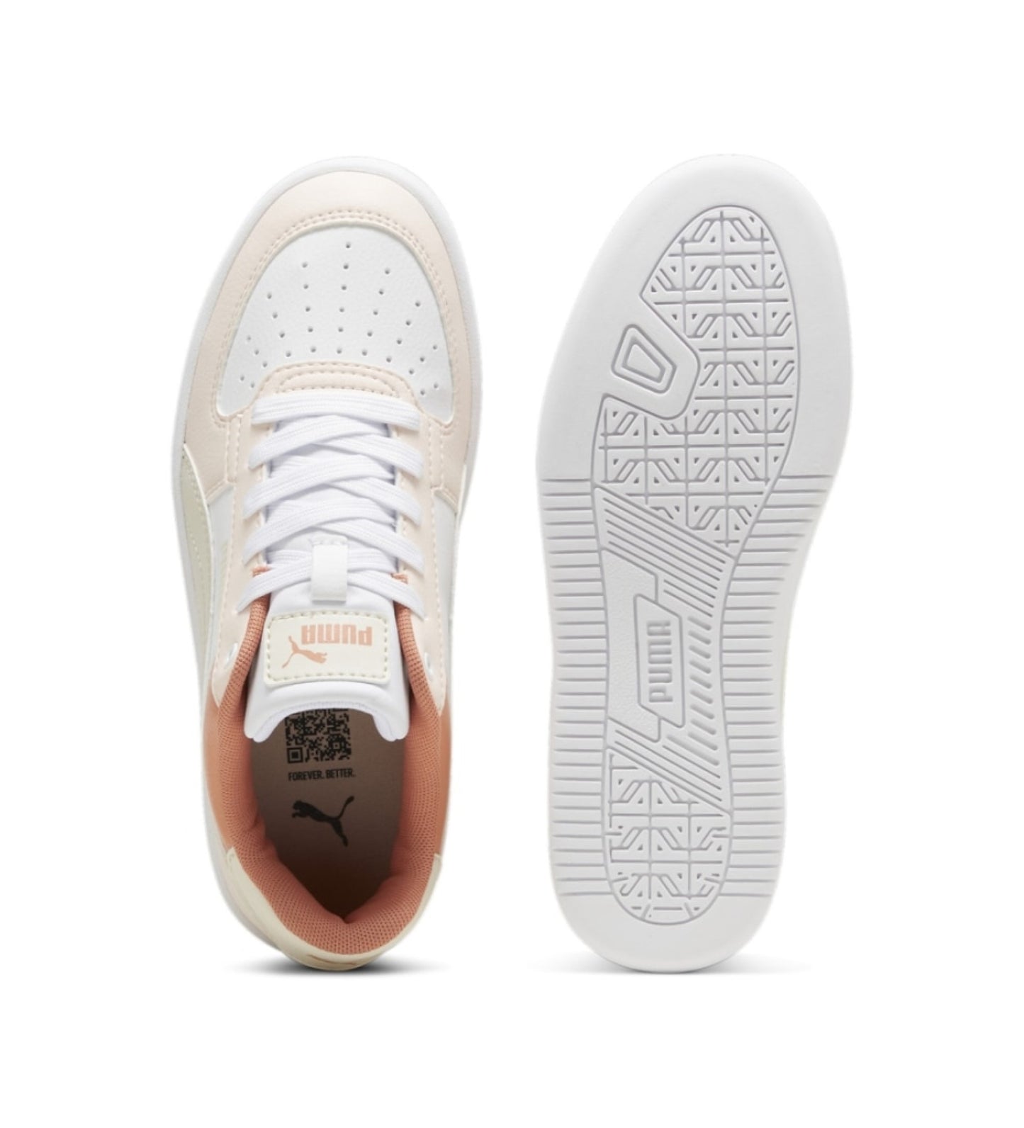 Puma Caven 2.0 Block Classic Trainers - White Beige Nostalgic College Style