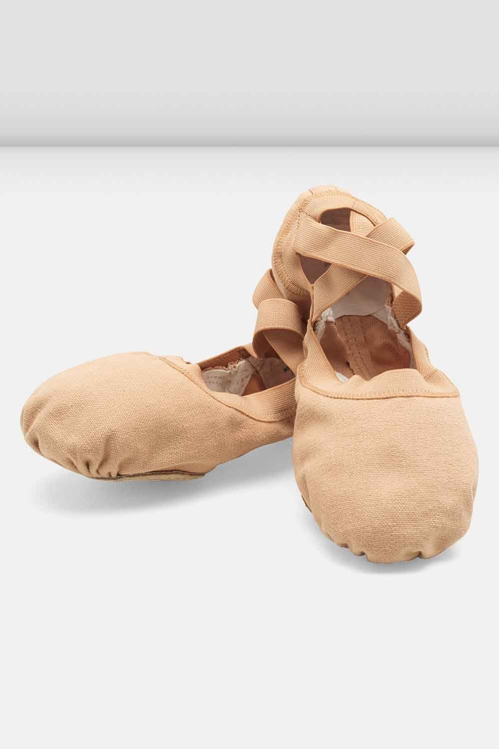 Professional Elastic Canvas Ballet Shoes Light Sand for Women