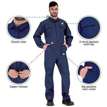 BWOLF ANAX 100% Cotton Boiler Suit Overalls for Men