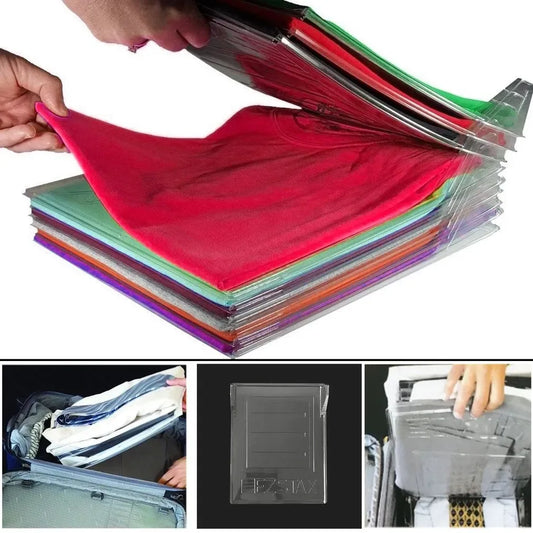 10-Layer Clothes Organizer Dividers: T-Shirt Folding System for Closet Storage - Gomix Brands Outlet