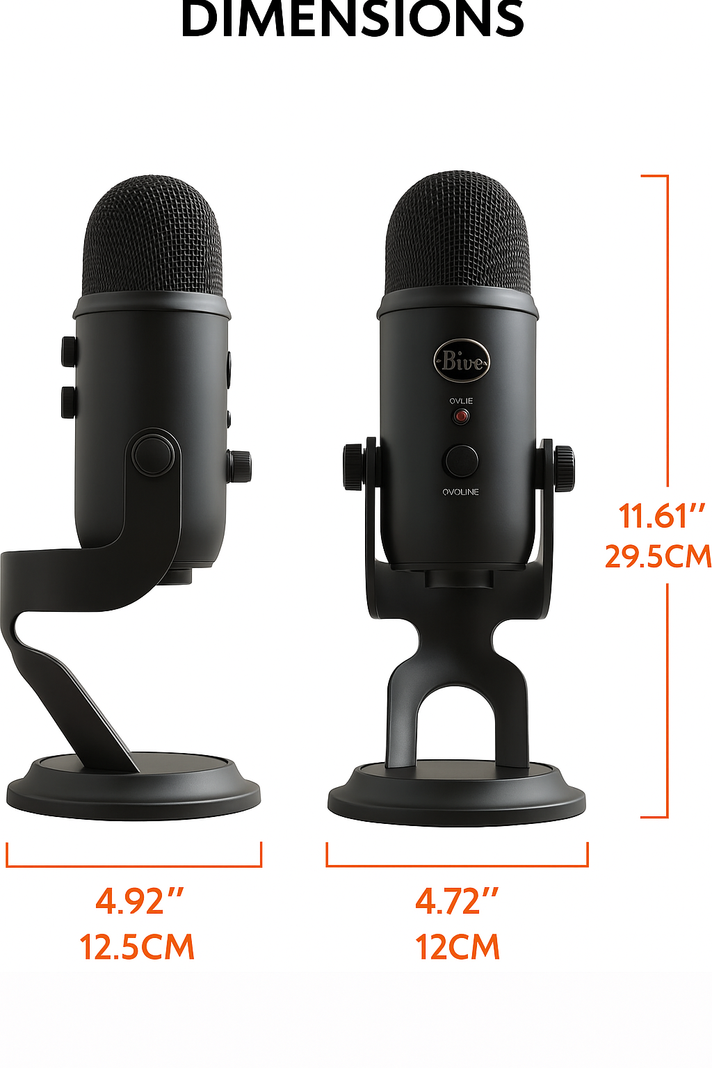 Blue Yeti Blackout USB Microphone: Studio Quality Recording and Streaming