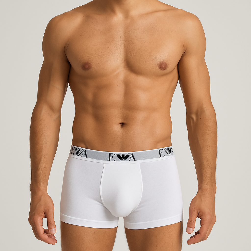 Premium Emporio Armani Men's 2-Pack Stretch Cotton Trunk with Iconic Eagle Logo