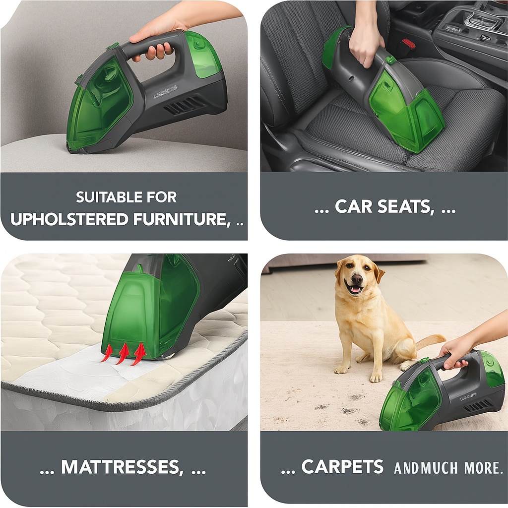 CLEANmaxx Cordless Upholstery & Carpet Cleaner for Mattresses and Car Seats