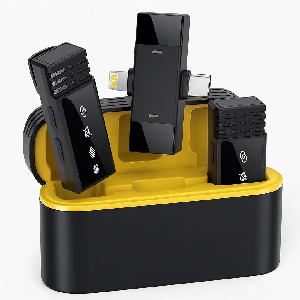 UNBRAN Wireless Lavalier Clip‑On Mic for iPhone & Android - Gomix Brands Outlet