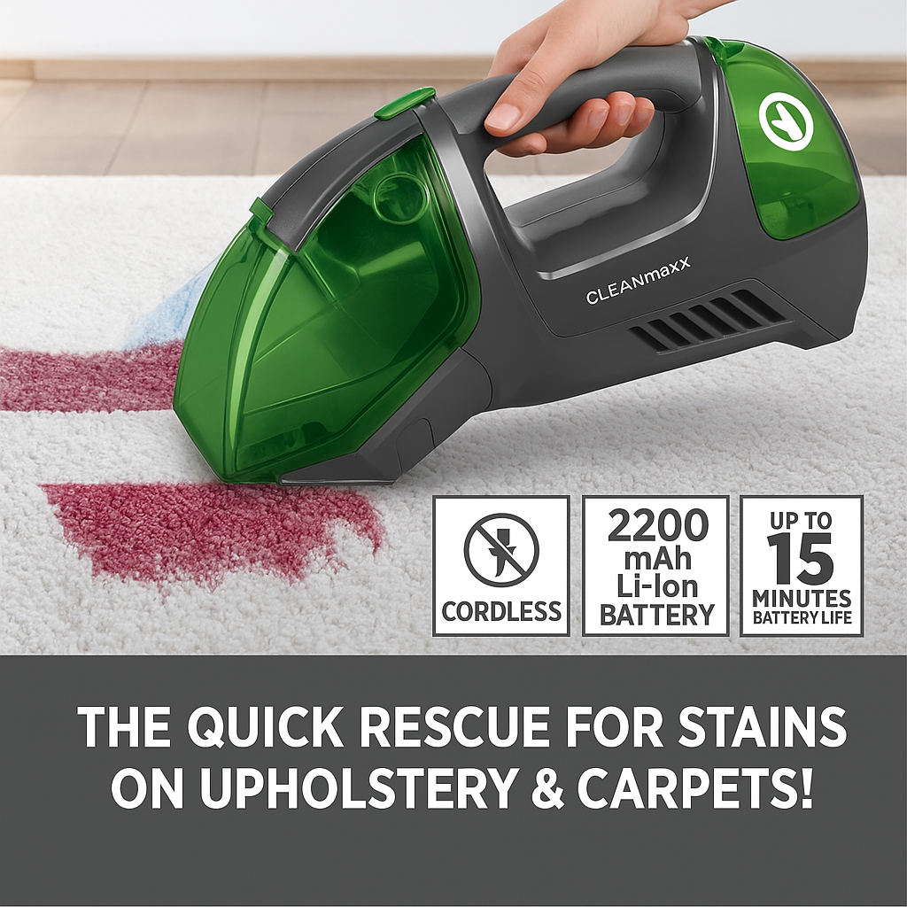CLEANmaxx Cordless Upholstery & Carpet Cleaner for Mattresses and Car Seats