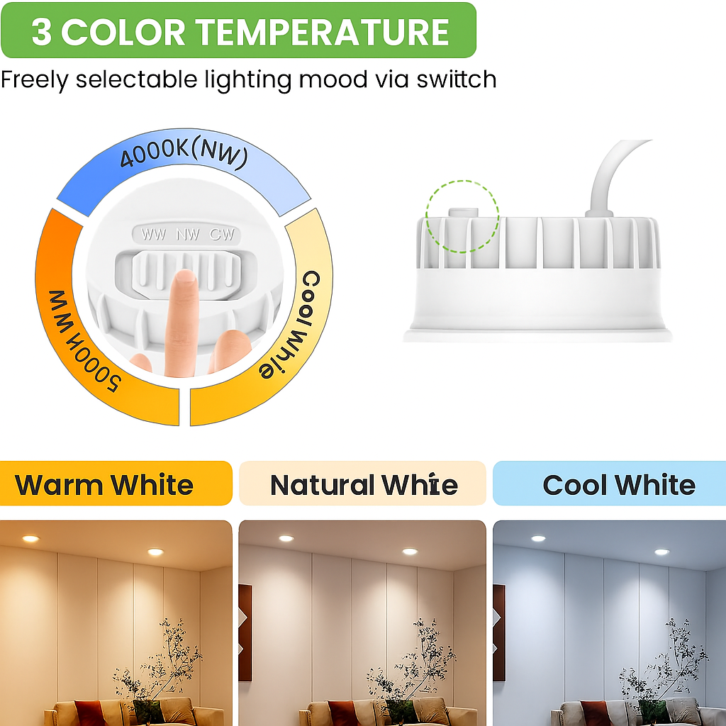 ALUSSO 6W LED Module for Recessed Spotlights - Dimmable, IP44 Waterproof