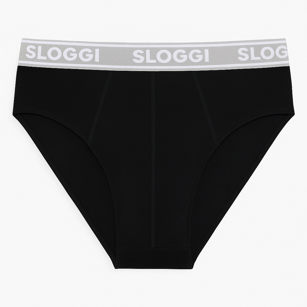 Sloggi Men's GO ABC Midi Briefs Black Comfortable Cotton Blend