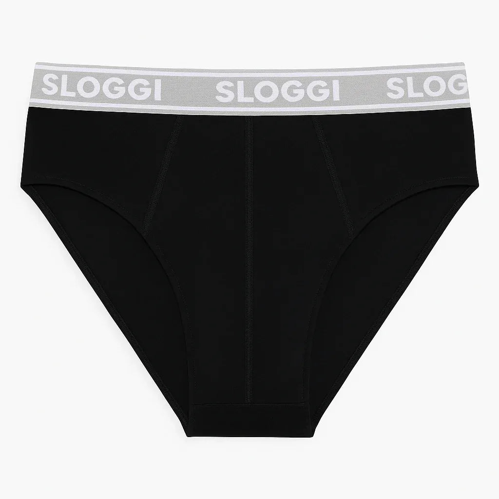 Sloggi Men's GO ABC Midi Briefs Black Comfortable Cotton Blend - Gomix Brands Outlet