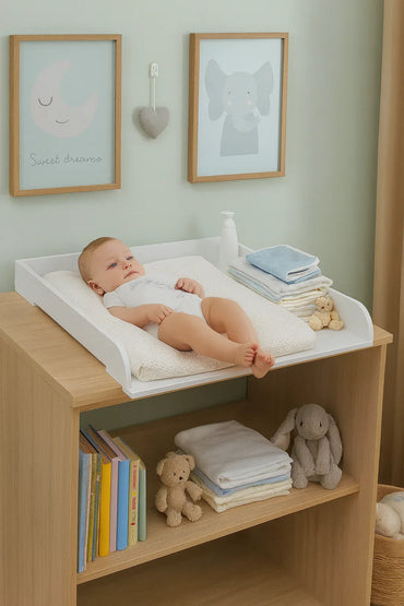 WOLTU White MDF Baby Changing Table Topper: Safe, Sturdy, & Stylish Organizer - Gomix Brands Outlet