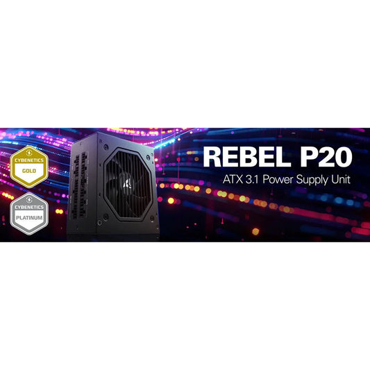 Sharkoon Rebel P20 ATX 3.1 Fully Modular PC Power Supply Unit Zero RPM Fan - Gomix Brands Outlet
