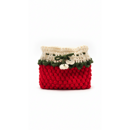 Handmade Crochet Red Tissue Box Cover