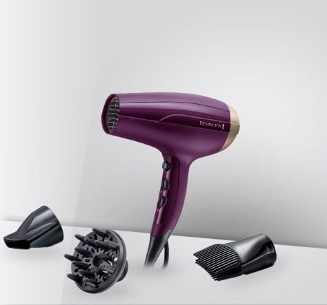 Remington D5219 Powerful 2300W Purple Hair Dryer with Ionic Function